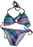 Womens Guess Swimwear Bathing Suit 2 Pc. Bikini Plaid Multicolor Size Medium