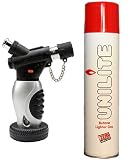 Unilite Sturmfeuerzeug mit arrettierbarer Flamme, Feuerzeug mit Jet flame + 300 ml Feuerzeuggas