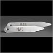 Stayclip Set of 16 Brushed Steel Monogrammed Collar Stays