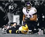 Ray Lewis Autographed/Hand Signed Baltimore Ravens 8x10 over Ben Roethlisberger w/JSA