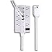 FIRST ALERT 90814 Fire Shield Protected White Coax/Cable& Phone/Fax/Modem Protection 6 Outlet Surge Strip with 6 foot cord 3500 Joules