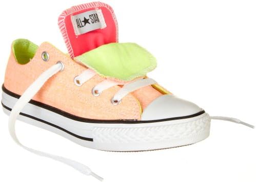 Converse CT Double TNG OX Youth Girls Size 3 Orange Fabric Sneakers Shoes UK 2.5