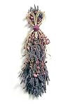 Wild Sweetness 24 Swag Wreath w/ Preserved Lavender, Wild Roses And Bear Grass Bow