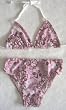 Girls 7-16 2-piece Swimwear Triangle Top Bikini Pink/Brown Floral