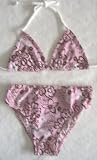 Girls 7-16 2-piece Swimwear Triangle Top Bikini Pink/Brown Floral
