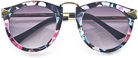 Etiger® Korean Retro Women's Arrow Metal Round Circle Sunglasses (Floral)