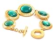 AUTHENTIC COACH SANDY LINKED SNAPHEAD MEDALLION BRACELET (Turquoise)