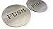 Push Pull Round Door Sign (Brushed Silver)