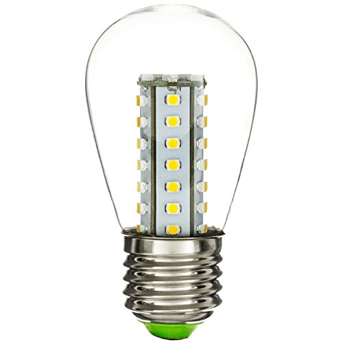 Sunlite S14/LED/2W/CL/WW LED 3000K S14 2W 11W Replacement 120V Medium Base S14 Sign with Light Bulb, Warm White
