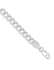 Sterling Silver Double Link Charm Bracelet