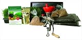 Cocotek Hydroponic Organic Wheatgrass Kit + Tornado (AKA: Back to Basics) Stainless Steel Manual Wheat Grass Juicer