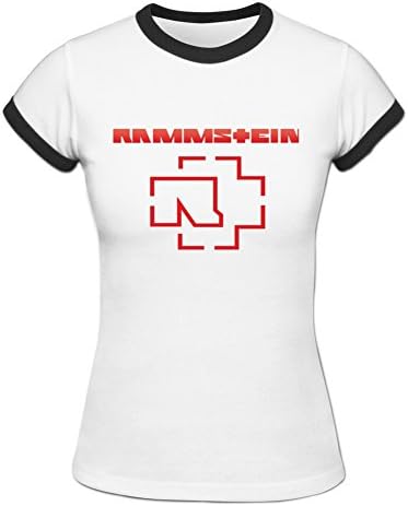 Shirley Mall Women's Rammstein Band Cotton Ringer T Shirts Cotton M White