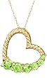 10k Yellow Gold Peridot Journey Heart Pendant