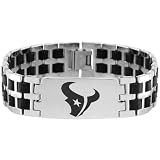 Houston Texans Steel & Rubber Link ID Bracelet