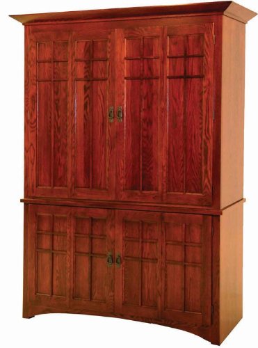 Buy Solid Oak Computer Armoire - Made to Order in the USA by American Custom Woodworks