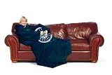 MLB Seattle Mariners Adult Comfy Throw, Officially MLB Licensed Blanket with Sleeves by Northwest "Smoke" Design
