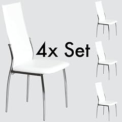 Esszimmer Stuhl DORIS - Set mit 4 St�hlen - chrom / schneeweiss