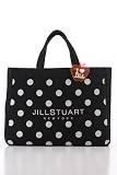 【3～4週間発送】JILL STUARTキャンバス トート エコ バッグ/Lサイズ　ブラック・ドット