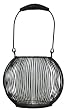 Metal lantern with inserted glass cylinder 8"H x 8"D