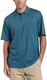 Van Heusen Mens Short Sleeve Jacquard Knit Polo, Aqua Tanger, X-Large