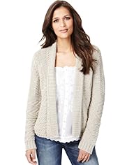 Indigo Collection Pure Cotton Shawl Collar Aztec Knitted Cardigan