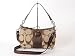 Coach Signature Stripe Demi Crossbody Purse Handbag - Khaki Mahogany