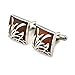 PenSee Unique Stainless Steel & Rosewood Floral Cufflinks for Men with Gift Box