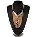 Gold Plated Chic Multi Chain Crystal Bib Necklace