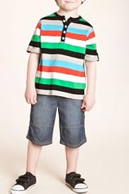 2 Piece Cotton Rich Striped Top & Shorts Outfit [T88-4245E-Z]