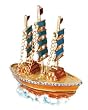 3 Mast Dark Sails Jewel Box - Cold Cast Resin - 3.25" Height