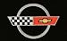 Fits 1984-90 C4 Corvette Classic Loop Black Floor Mats Set with Silver Circle Flags Logo