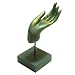 Handmade Carved Wood Buddha Hand Of Blessing Sculpture In Green