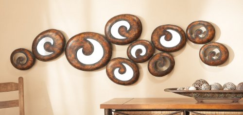 75″ Jumbo Modern Twisting Mirror Spiral Wall Art – Bronze Finish