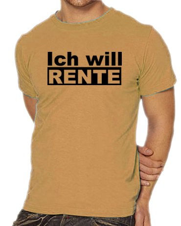 Touchlines Unisex/Herren T-Shirt Ich will Rente, sand, XXL, B1665 Preisvergleich