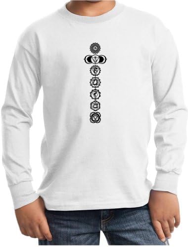Buy Cool Shirts Kids Yoga White 7 Chakras White Long Sleeve Shirt