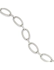 Sterling Silver & CZ Brilliant Embers Polished 7.25in Bracelet