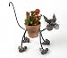 BANDANA/YARDBIRDS Collectible Metal GLASS EYED Kitten Cat 4 FLOWER POT HOLDER