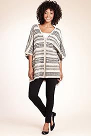 Fair Isle Longline Cape Cardigan with Wool