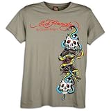Ed Hardy T Shirt, Panther Snake Fight Graphic Khaki L