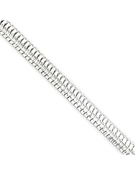5mm, Sterling Silver, Diamond-Cut Snake Chain, 7 inch