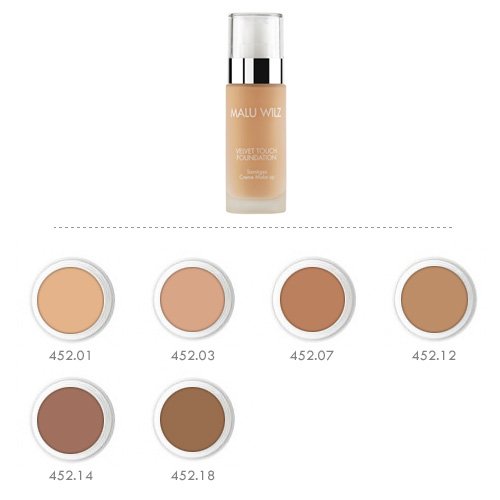 Malu Wilz - Velvet Touch Foundation Nr. 12, deckendes Creme Make-Up, für den mittleren bis leicht gebräunten Hauttyp, 30ml