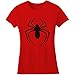 Spider-Man Women's Black Logo Girls Jr Soft Tee Red