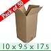Tall Postal Packaging Storage Cardboard Boxes - Pack of 50 - 10" x 9.5" x 17.5" / 255mm x 241mm x 447mm