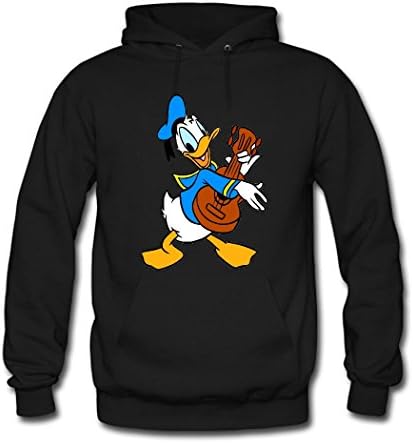 HanjieO Men's Donald Duck Long Sleeve Hooded Hoodie Online Large Black