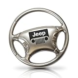 Jeep Grill Logo Steering Wheel Style Key Chain, Official Licensed by Jeep