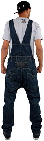 Mens Carrot Fit Denim Bib Overalls Antique Wash Blue W30 32 34 36 38 40 Fashion