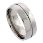 Titanium 9 mm (3/8") Polished Comfort Fit Band with Grooved Center