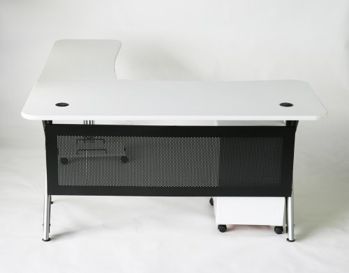 ■ ピアノ塗装　オフィスデスク　エグゼクティブデスク　　ホワイト■81662WH
