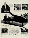 RACHMANINOFF Gives his 1529th Recital. The great artist tours America for the 23rd time. His final concert was to a sold-out house at Wellesley College, Massachusetts, in New England's worst blizzard of the winter. ..... 1940 STEINWAY Ad, A4686.