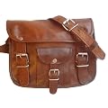 Leder Handtasche Umh�ngetasche Vintage Schule Ledertasche Klein Neu H03